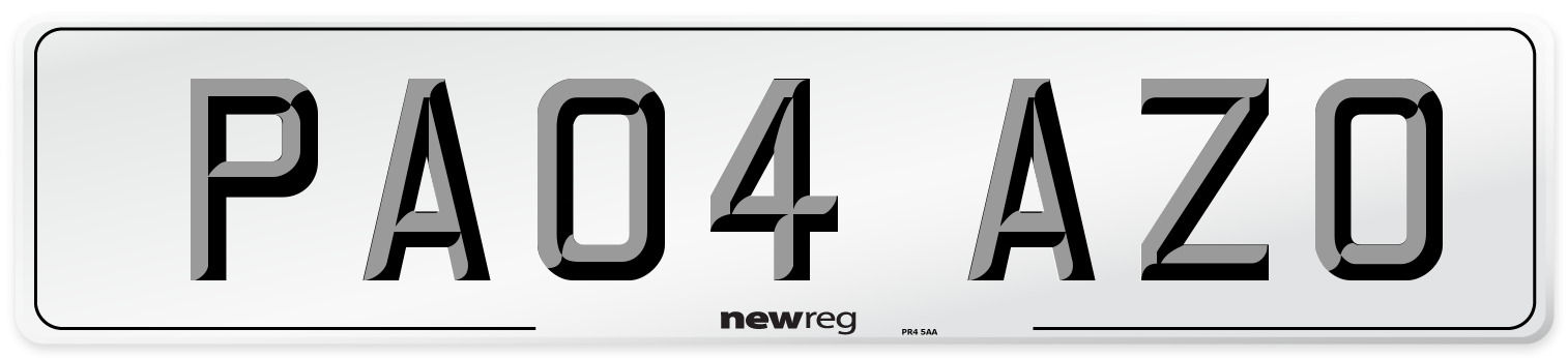 PA04 AZO Number Plate from New Reg
